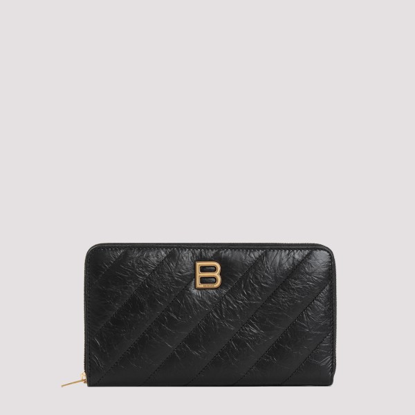 Shop Balenciaga Crush Continental Wallet Unica In Black