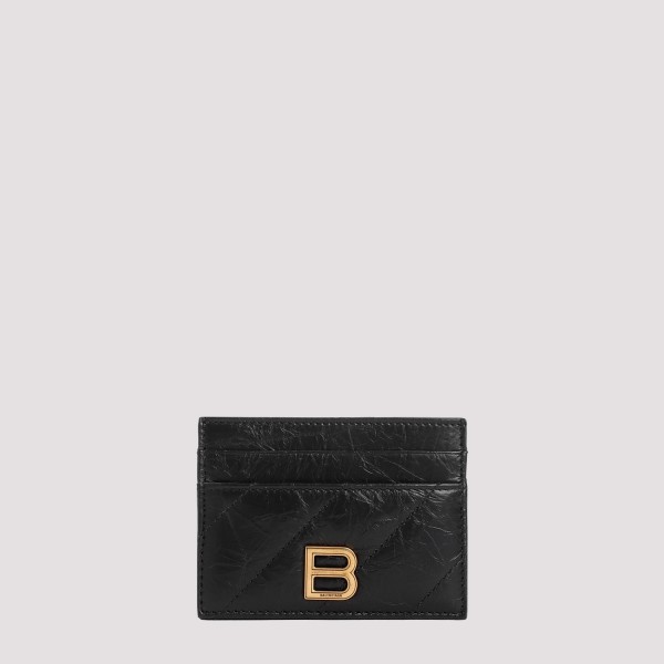 Shop Balenciaga Crush Card Holder Unica In Black
