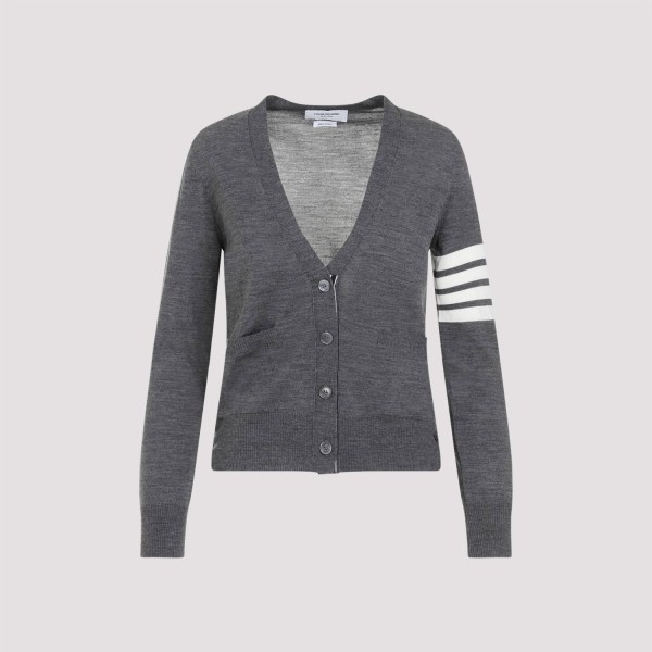 Shop Thom Browne Relaxed Fit V-neck Cardigan 40 In Med Grey
