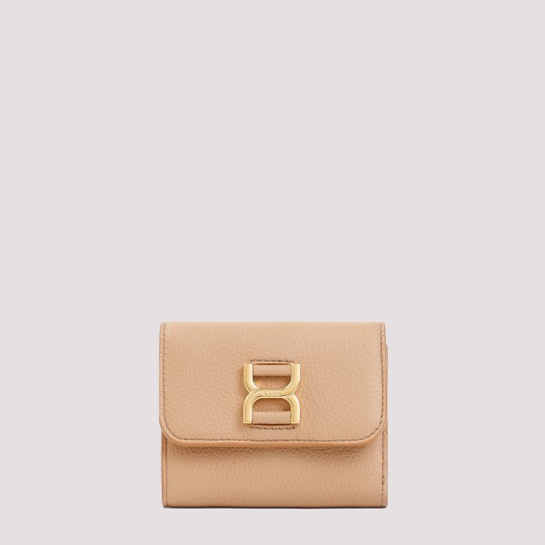 Chloé Marcie Leather Wallet In X Light Tan