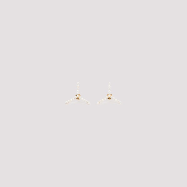 Y/project Silver Mini Y Earrings Unica In Gold White