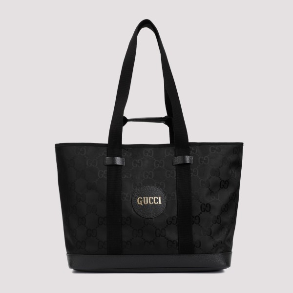 Shop Gucci Nylon Tote Bag Unica In Black