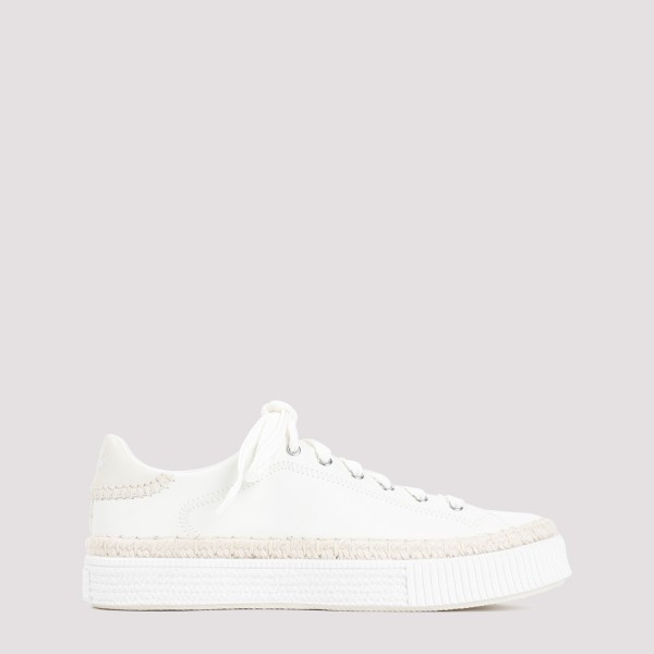 Shop Chloé Telma Leather Sneakers 39 In White