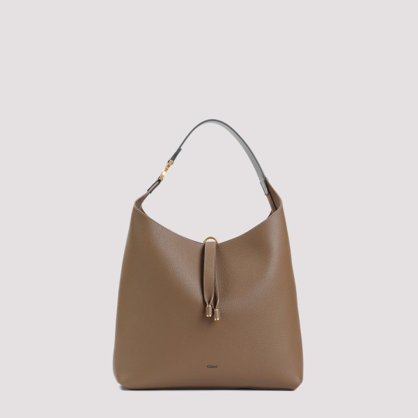 Shop Chloé Marcie Leather Bag Unica In X Dark Nut