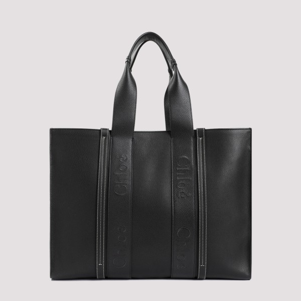 Shop Chloé Woody Logo-print Tote Bag Unica In Black