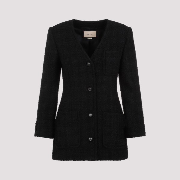 Shop Gucci Wool Jacket 40 In Black