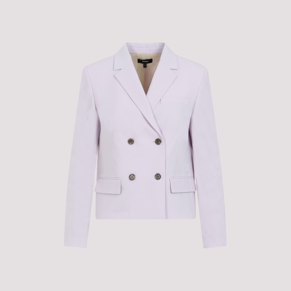 Shop Theory Square Double Breasted Jacket 2 In Lr Lilac Sky