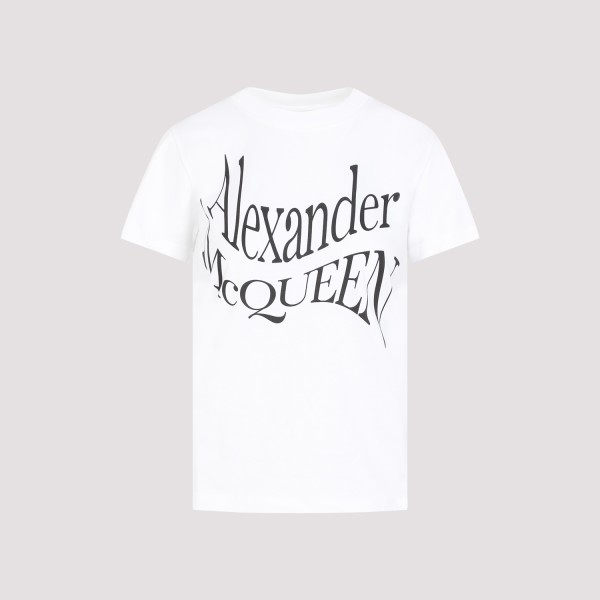 Shop Alexander Mcqueen Warped T-shirt 42 In White