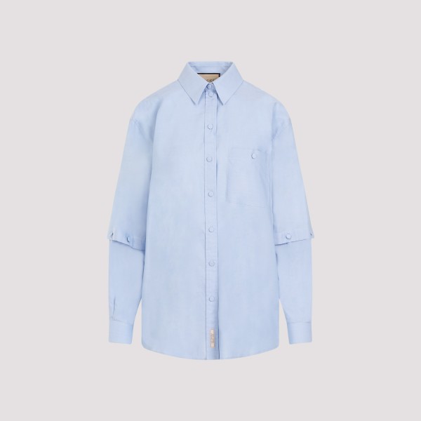 Shop Gucci Oxford Shirt 42 In Sky Blue