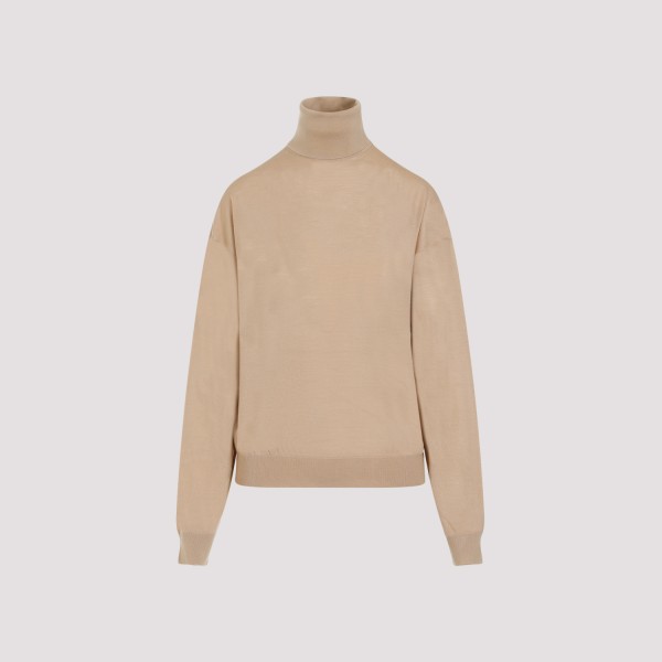 Saint Laurent Wool Sweater In Brown