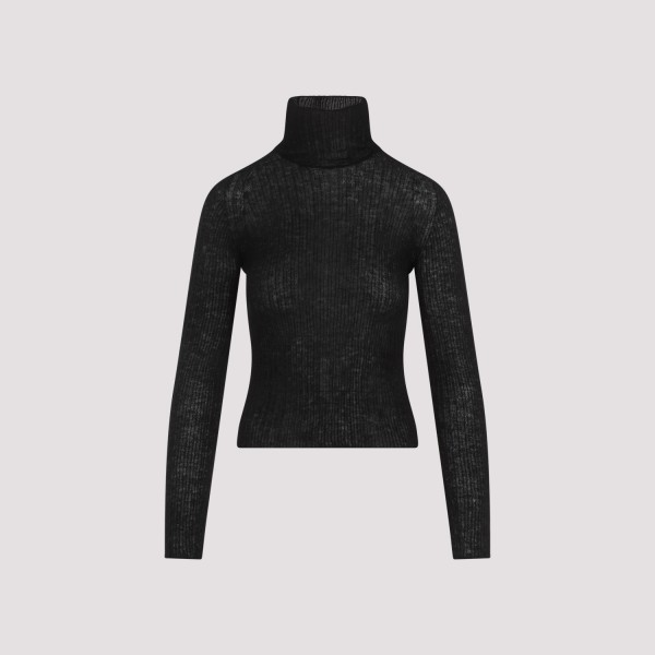 Shop Saint Laurent Polyamide Sweater M In Noir