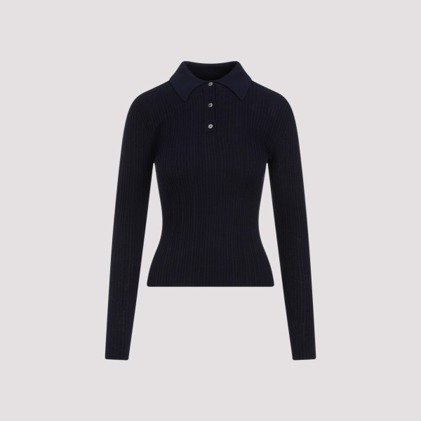 Shop Theory Slim Ribbed Polo P In Gk Dark Navy