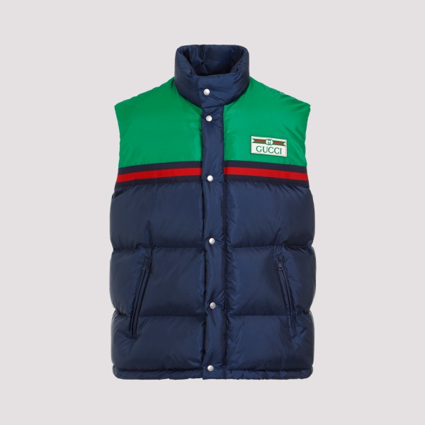 Shop Gucci Padded Vest 48 In Midnight Sky