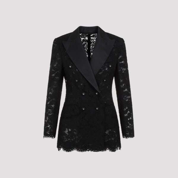 Shop Dolce & Gabbana Dolce & Gabba Lace Jacket 40 In N Nero