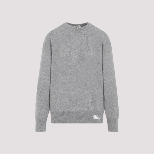 Shop Burberry Polyester Pullover S In A Light Grey Melange