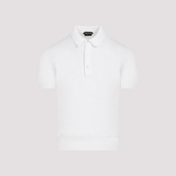 Shop Tom Ford Knit Polo 48 In Aw White