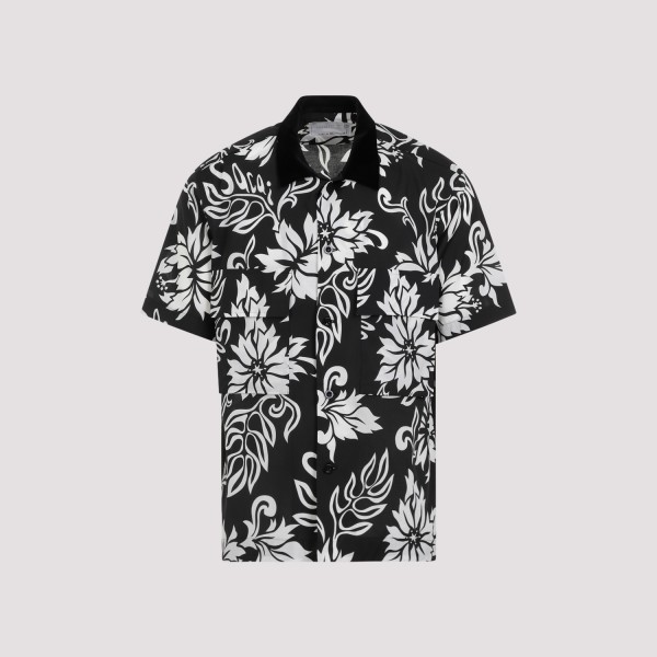 Shop Sacai Floral Print Shirt 2 In Black