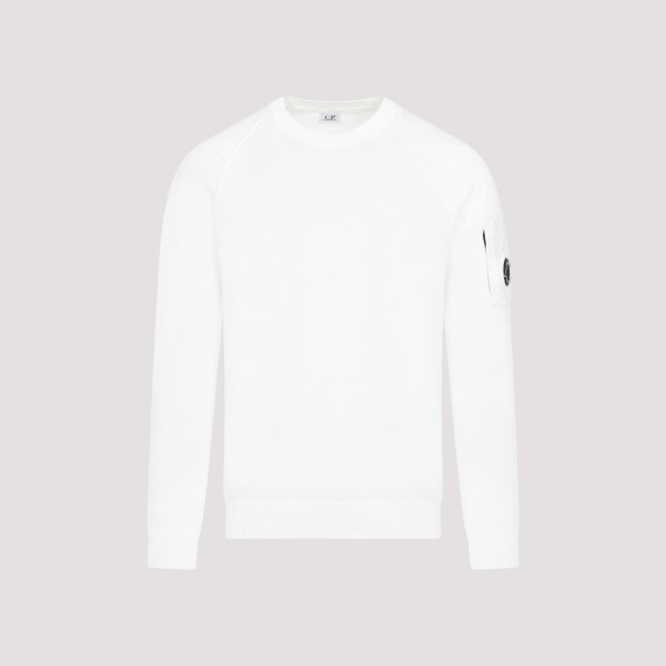 Shop C.p. Company Cp Company Sea Island Sweater 46 In Gauze White