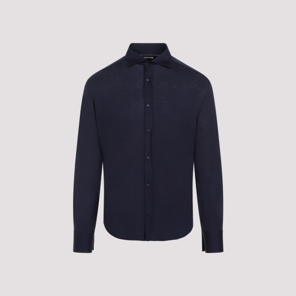 Shop Brunello Cucinelli Silk T-shirt M In C Blu Colorato