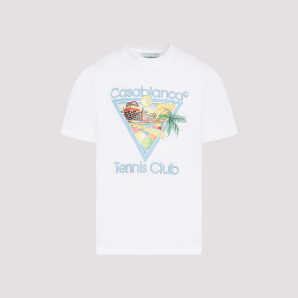Shop Casablanca Printed Cotton T-shirt M In Afro Cubism Tennis