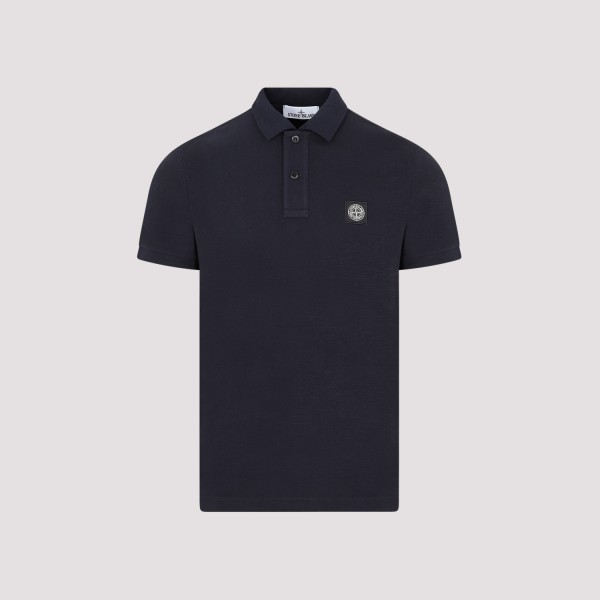 Shop Stone Island Cotton Polo M In A Navy Blue