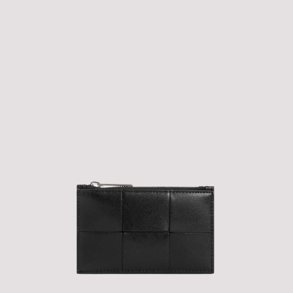 Bottega Veneta Calf Leather Card Holder In Black