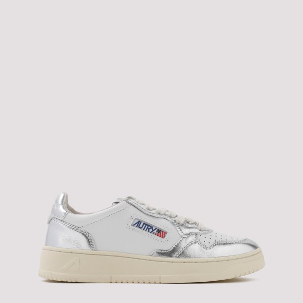 Shop Autry Medalist Silver Bicolor Sneakers 40 In Wht Silver