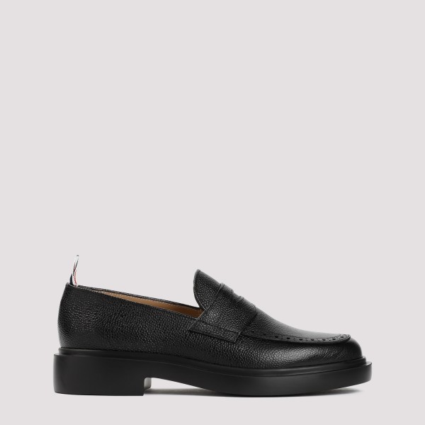 Shop Thom Browne Penny Loafers 36 In Black