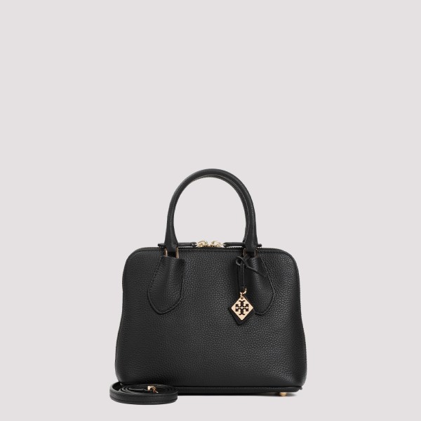 Shop Tory Burch Mini Pebbled Swing Handbag Unica In Black