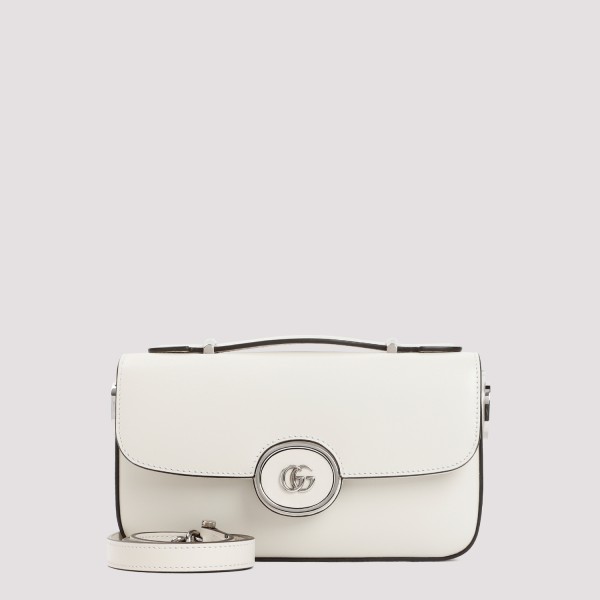 Gucci Petite Calf Leather Handbag In Mystic White