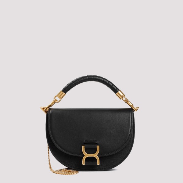 Shop Chloé Marcie Leather Bag Unica In Black