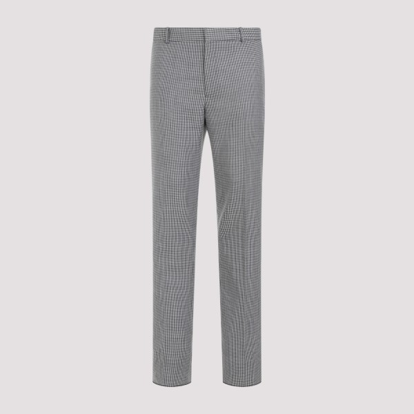 Shop Alexander Mcqueen Wool Pants 52 In Black White