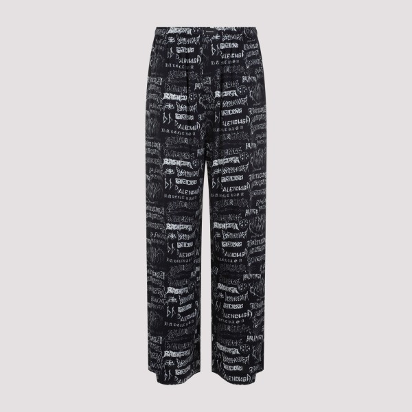 Shop Balenciaga Pyjama Pants 46 In Black