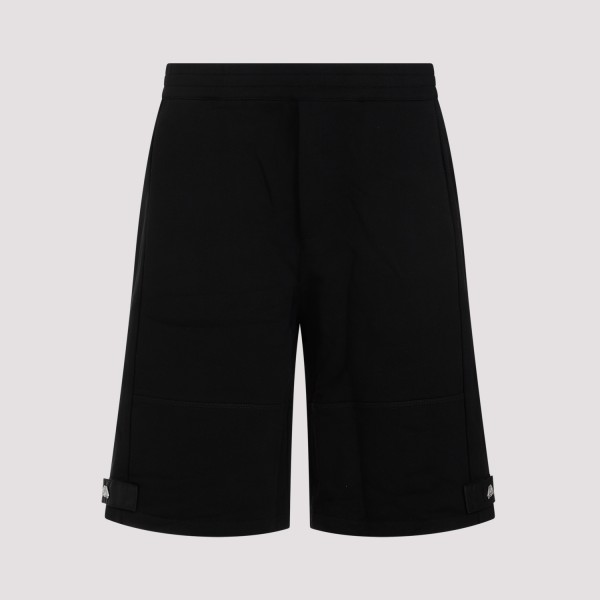 Alexander Mcqueen Seal Logo Jersey Shorts In Black