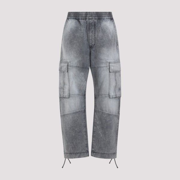Shop Givenchy Elasticated Arched Cargo Denim Pants 31 In Grey White