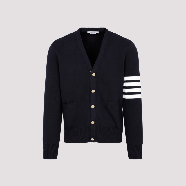 Shop Thom Browne Cotton Milano Stitch Cardigan 3 In Navy
