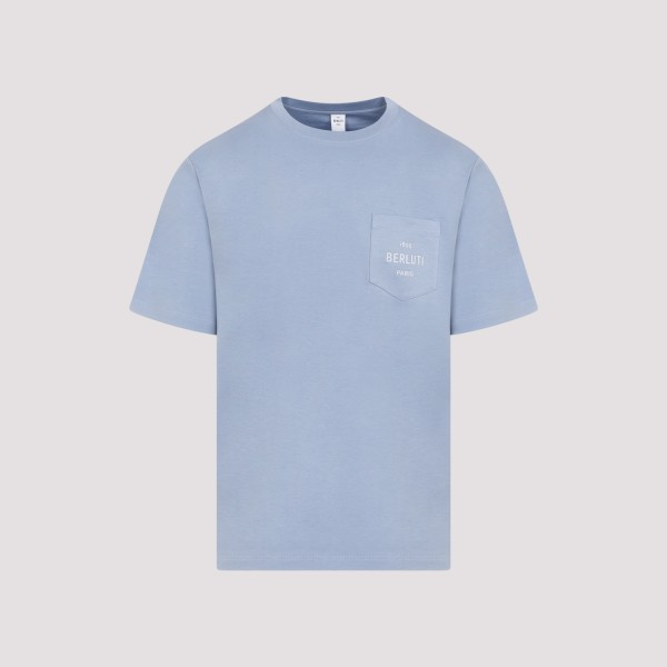 Shop Berluti Cotton T-shirt L In N Pale Blue