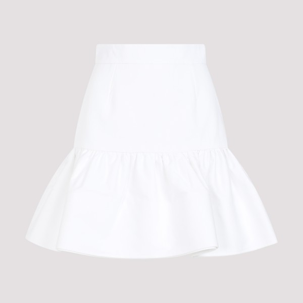 Patou Ruffle Mini Skirt In W White
