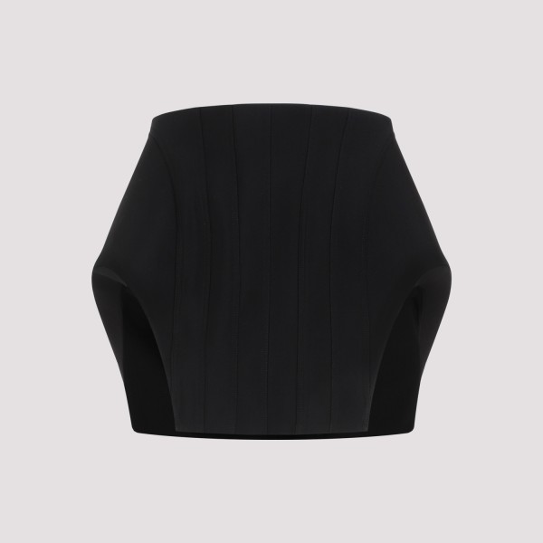 Shop Mugler Viscose Mini Skirt 36 In Black