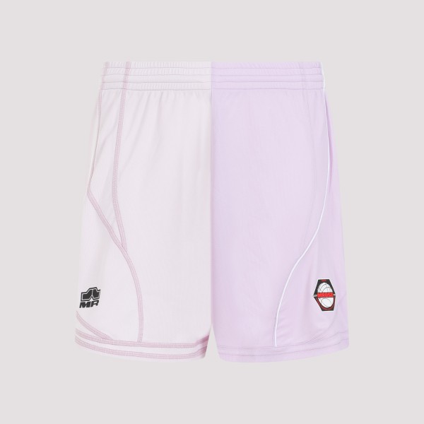 Shop Martine Rose Half & Half Football Shorts L In Lilac Lilac