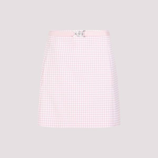 Shop Versace Vichy Mini Skirt 38 In Pq Pastel Pink