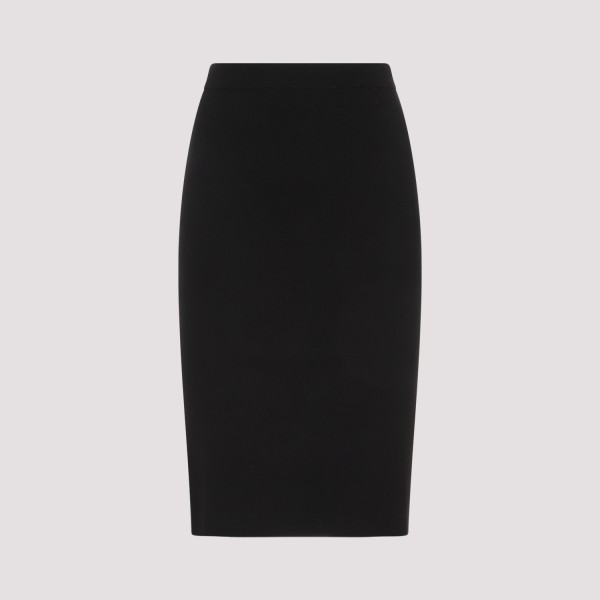 Saint Laurent Wool Pencil Skirt In Noir