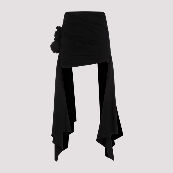 Shop Magda Butrym Viscose Mini Skirt 38 In Black