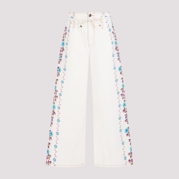 Shop Etro Cotton Jeans 27 In X Stampa Fdo Bianco