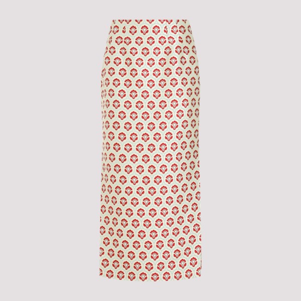Shop Etro Polyester Long Skirt 42 In S Multicolor Fdo Giallo
