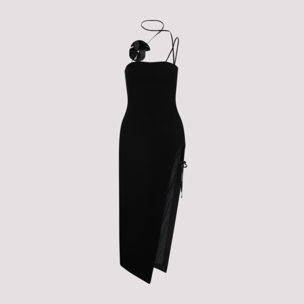 David Koma Hip Cut Out Halter Neck Midi Dress In Black