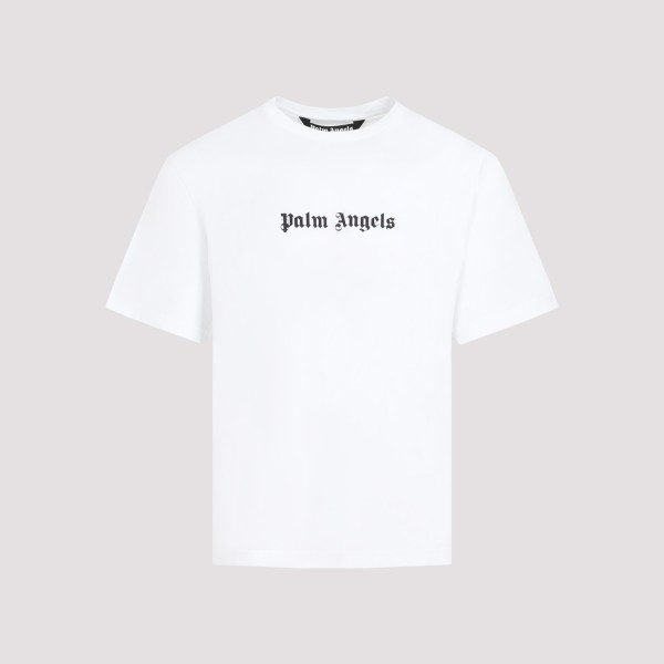 Shop Palm Angels Logo Slim T-shirt M In White Black