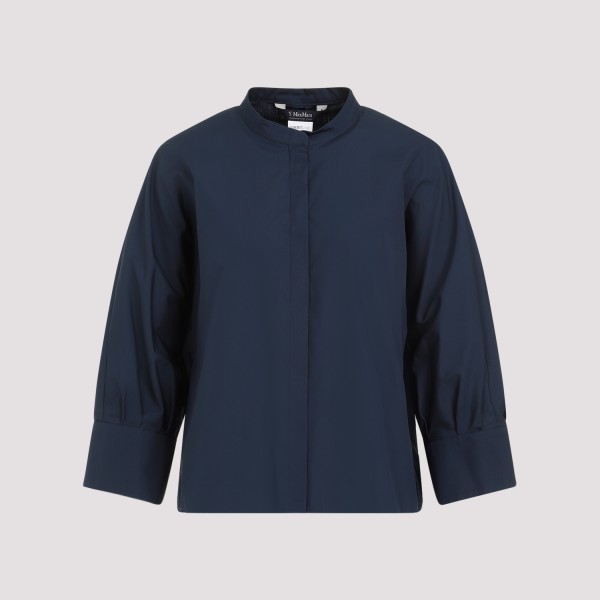 Shop Max Mara `s Edita Poplin Shirt 40 In Blu Mare