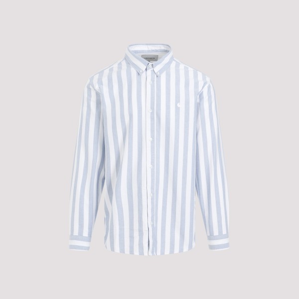 Carhartt Dillion Striped Shirt In Bleach White