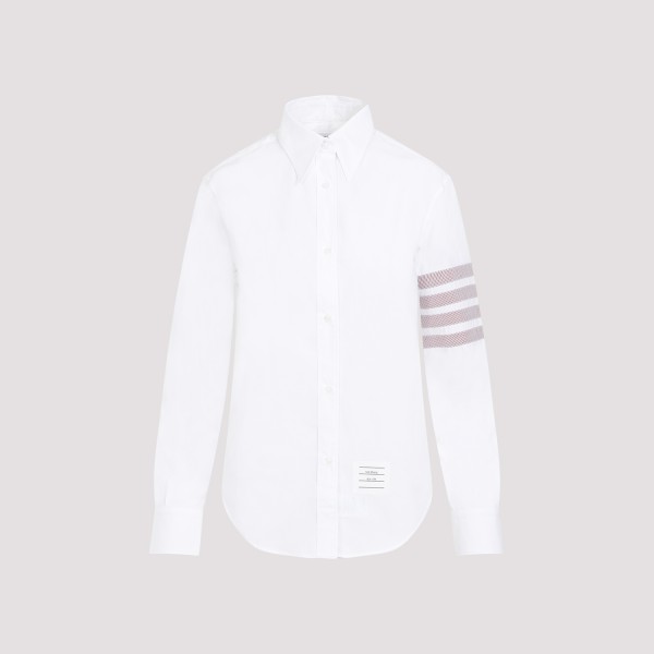 Shop Thom Browne Easy Fit Point Collar Shirt 42 In White